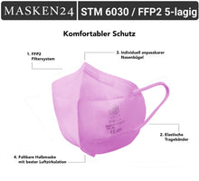 Laden Sie das Bild in den Galerie-Viewer, STM 6030 Atemschutzmaske FFP2 NR - Typ Pink - CE Zertifiziert
