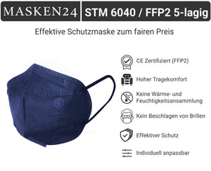 STM 6040 Atemschutzmaske FFP2 NR - Typ Blue - CE Zertifiziert
