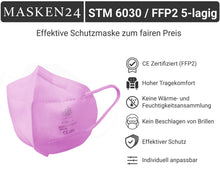 Laden Sie das Bild in den Galerie-Viewer, STM 6030 Atemschutzmaske FFP2 NR - Typ Pink - CE Zertifiziert
